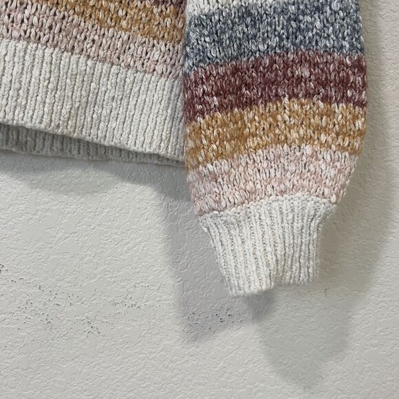 Madewell Striped Pullover Sweater Sz XL  Knit Crew Neck Rainbow Cozy Retro - Picture 6 of 11